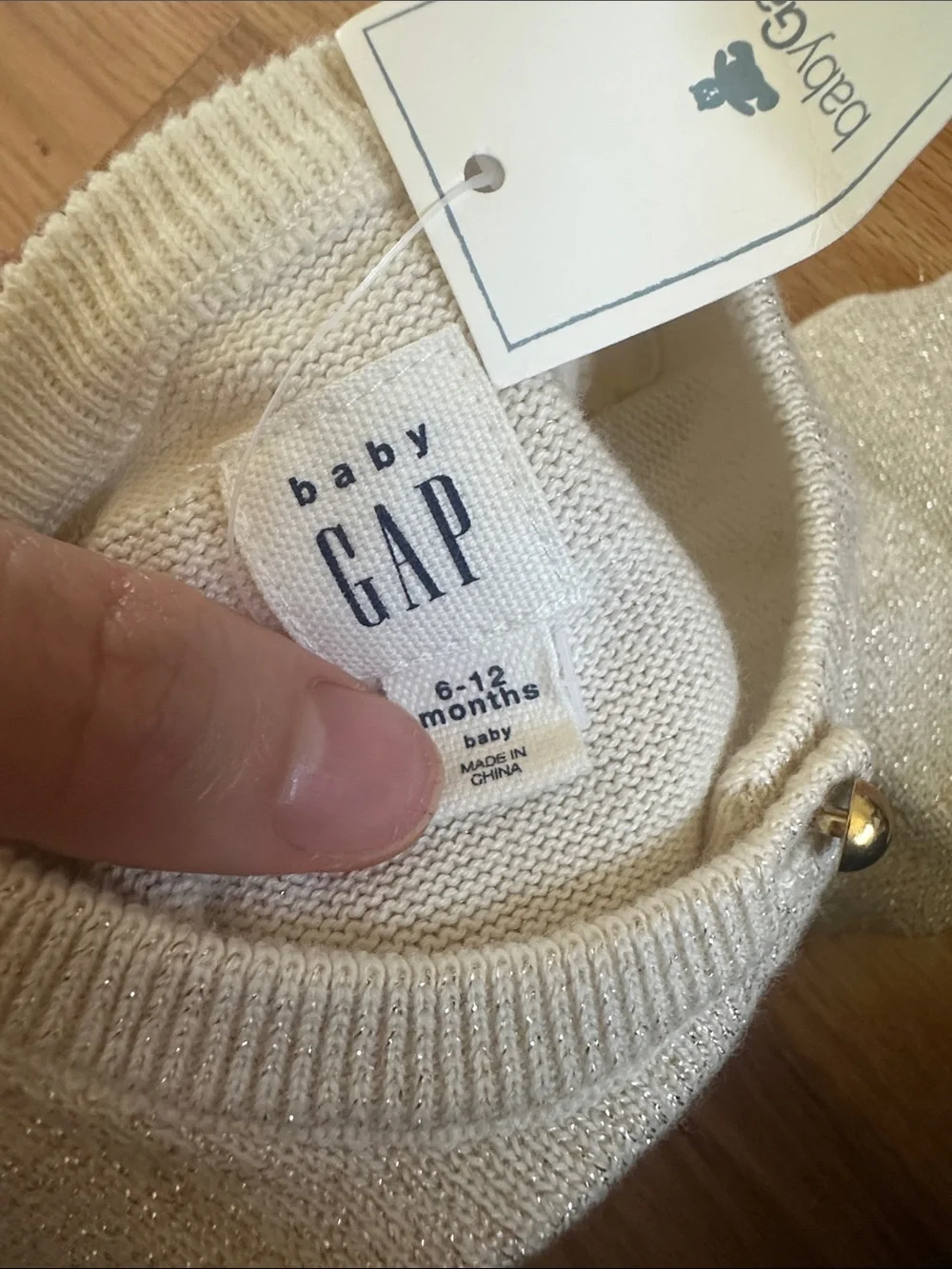 GAP Cream Knit Cardigan with Gold Buttons